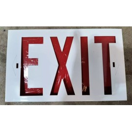 Surelite New 12x7.5 Metal Exit Faceplate Cover Sign with Red Diffuser