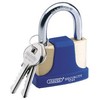 Draper 64166 52mm Solid Brass Padlock & 2 Keys Hardened Steel Shackle & Bumper