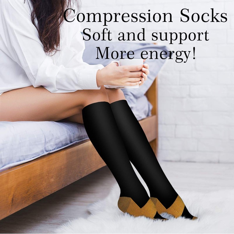 Copper Compression Socks for Women and Men(6 Pairs)-Best Support for