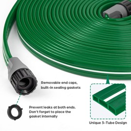 Jin&Bao Sprinkler Hose with Holes 15FT, Heavy Duty Watering Garden Hose, High-Efficiency Sprinklers System for Lawn and Garden with Staples