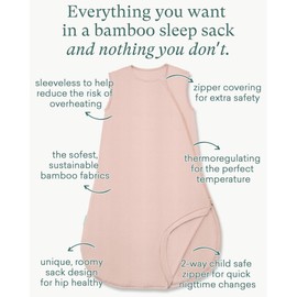 PurComfy Supersoft Sleep Sack 0.5 TOG, Premium Bamboo Viscose Baby Sleeping Bag, Lightweight Sleepsack 15-24 Months (Blush)