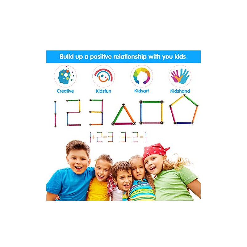160 Pcs Magnet Building Sticks Kids Toys, Lengthen Magnetic Construction