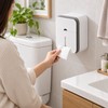 Gray Toilet Paper Holder for Bathroom Storage – No-Drill Wall-Mounted
