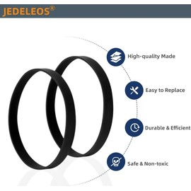 JEDELEOS Replacement Belts for Bissell 2910 2987 2806 PowerForce and TurboClean PowerBrush Lightweight Pet Carpet Cleaner, Flat Pump Belt Replace Part 1606428 (Pack of 2)