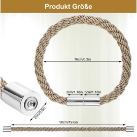 JIZZU 2 Stück Magnetische Vorhang Raffhalter, Dekorative Vorhang-Raffhalter, Raffhalter für Gardinen Halterung Vorhang Halter Gardinenhalte Dekoration Gardinen Zubehör (Gelblich Braun)
