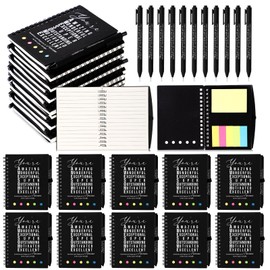 Jetec 25 Sets Employee Appreciation Gifts Bulk Teacher Appreciation Notebook Inspirational Spiral Notebooks with Ballpoint Pens Thank You Back to School Gifts(Black,You Are)