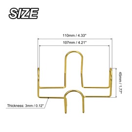 sourcing map Set of 2 Coaster Holders 1.77 Inches - Iron Metal Coaster Shelf Rack for Both Round and Square Holds 4 Coasters (Gold)