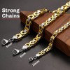 ChainsHouse Men 18K Gold Plated 6mm Wide Byzantine Link Chain