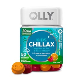 OLLY Gomitas Chillax para niños, magnesio, L-teanina, bálsamo de limón, suplemento masticable, sabor a sorbete, 50 unidades