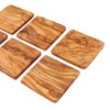 Cleminson Olive Wood Coasters 9cm (Set of 6) in Cotton