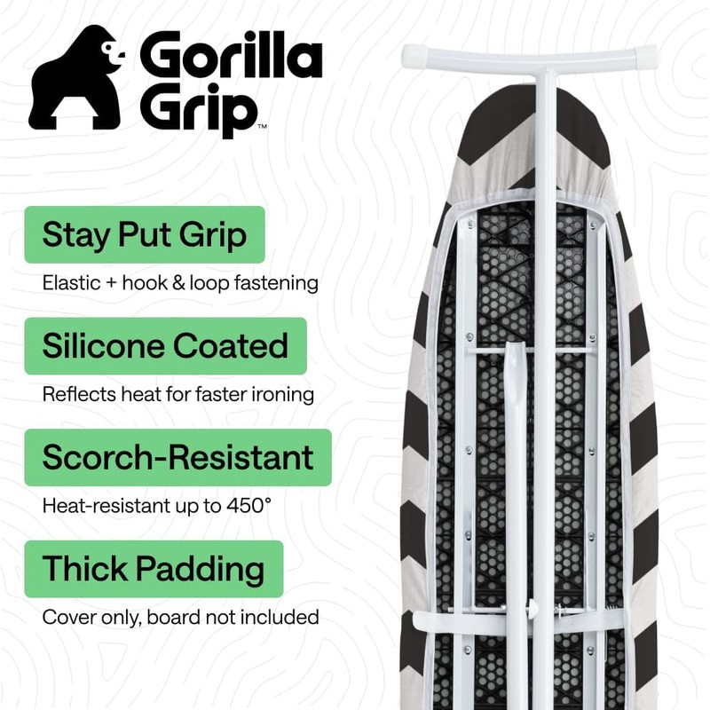 GORILLA GRIP The Original Ironing Board Cover and Pad, Silicone