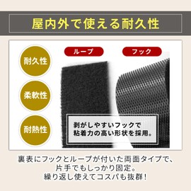 NYANDELMO ND-0004-R02-BK-0004-R02-BK-1.5cm x 5m Tape Fastener Tape Cable Black Velcro 1.5cm x 5m