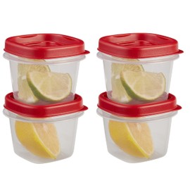 Utensilux Food Storage Containers, Half Cup Food Storage Containers, 9 Peice Set, Easy Find Lids, 4 Containers, 4 Lids Chalk Pen And Chalk Labels