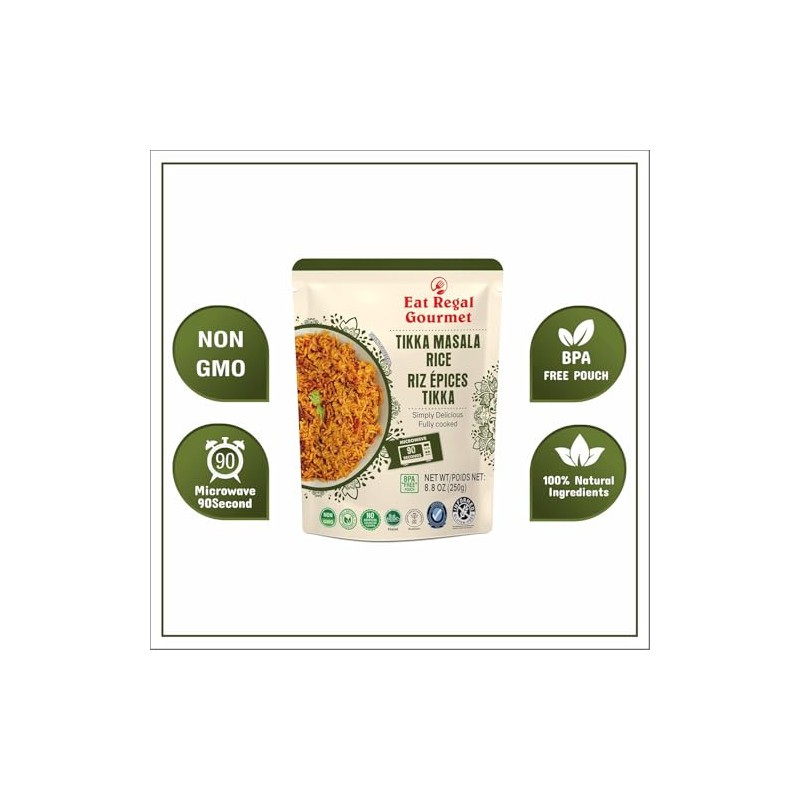 Eat Regal Gourmet Tikka Masala Rice, Pack of 6, Non-GMO,