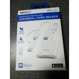 Vivitar Mobile SD & MicroSD Universal Card Reader White MOV4016-WHT TWO (Qty 2)