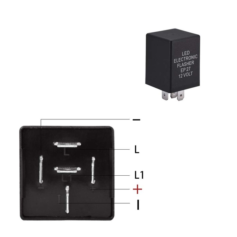 HUIQIAODS 5 Pin EP27 FL27 LED Flasher Relay Fix for