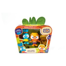 Brave Bunnies Treasure Hunt Pack, Treasure Hunt with Boo Rabbit and Tiger, with 2 Action Figures and 1 Treasure Chest as Accessories, Toy for Children from 3 Years, Basic Figures Set