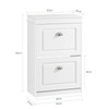 SoBuy White 2 Flip-Drawers Shoe Cabinet, Slim Shoe Rack, Shoe