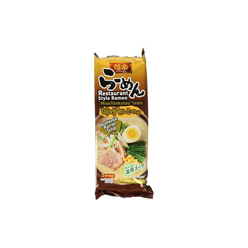 Hikari Menraku Tonkotsu Ramen Noodles, Miso, 6.5 Ounce