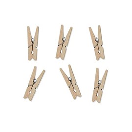 PartyDeco Wooden Clothes Pegs - 3 cm Decorative Photo Pegs DIY Clothes Pegs Small Clothes Pegs Decorative Clips Scrapbooking Photo Holder Gift Clothes Pegs Boho