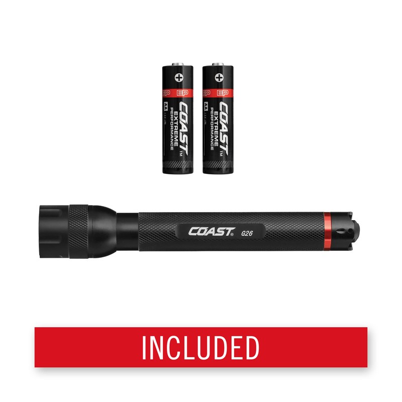 Coast® G26 415 Lumen Bulls-Eye™ Spot Beam LED Flashlight, Batteries