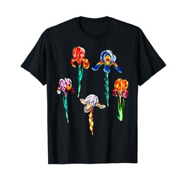 Elegant Iris Flower Antique Plants Botanical Vintage Gift T-Shirt