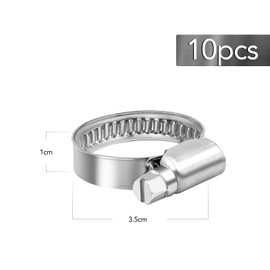10 Pcs 20-32mm Hose Clips Adjustable, Stainless Steel Jubilee Clips for Securing Hose Connections Home Gas Pipe Flexible Hose Pipe Tube