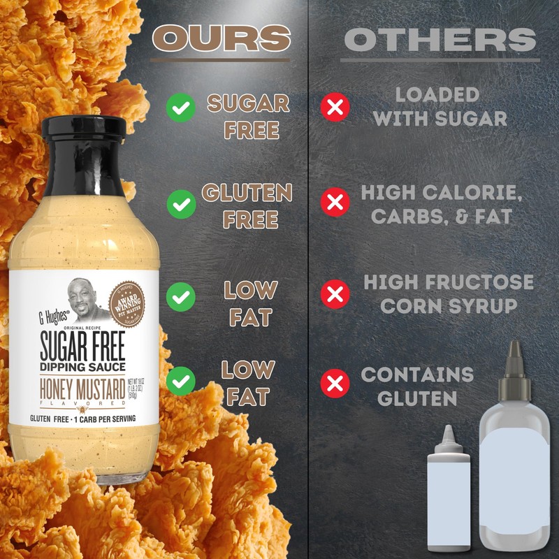 G Hughes Sugar Free Honey Mustard Dipping Sauce - Sugar