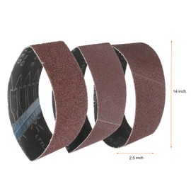 sourcing map 15pcs 2.5 x 14" Sanding Belts 5pcs Each of 40/60/80 Grit Aluminium Oxide Flush Joint Belt Sander Paper for Metal Woodworking Automotive Repair