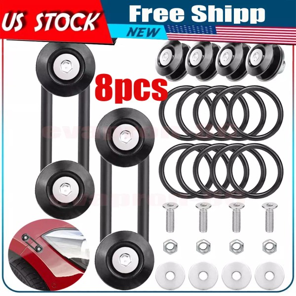 Unbranded 8PCS Black Bumper Quick Release Front Rear Bumper Fastener