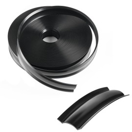 JUSTTOP 1" RV Vinyl Trim Molding Insert, Weather Stripping Exterior Flexible Molding, Screw Cover RV Boat Camper Travel Trailer (50FT, Black)