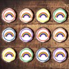 48 PRECUT Rainbow Cupcake Toppers, 3cm Rainbow Edible Wafer Discs,