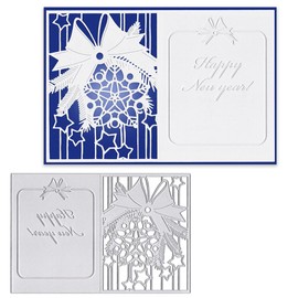 ABTOLS Metal New Year Envelope Cutting Dies, Christmas Snowflake Dies 3D Bell Star Cards Die Cuts Embossing Stencils Template Mould for Card Scrapbooking and DIY Craft Album Paper Card Decor