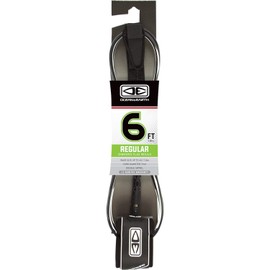 Ocean & Earth Regular Moulded Black Surfboard Leash - 6'