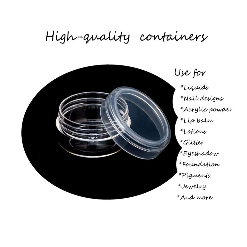 ZEJIA 10pcs Small Travel Containers, Clear Sample Containers with Screw