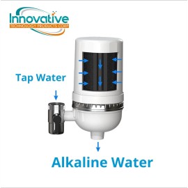 Innovative Technology Premium Alkaline Faucet Filter with Carbon Block - 300 Gallons, Microplastic-F