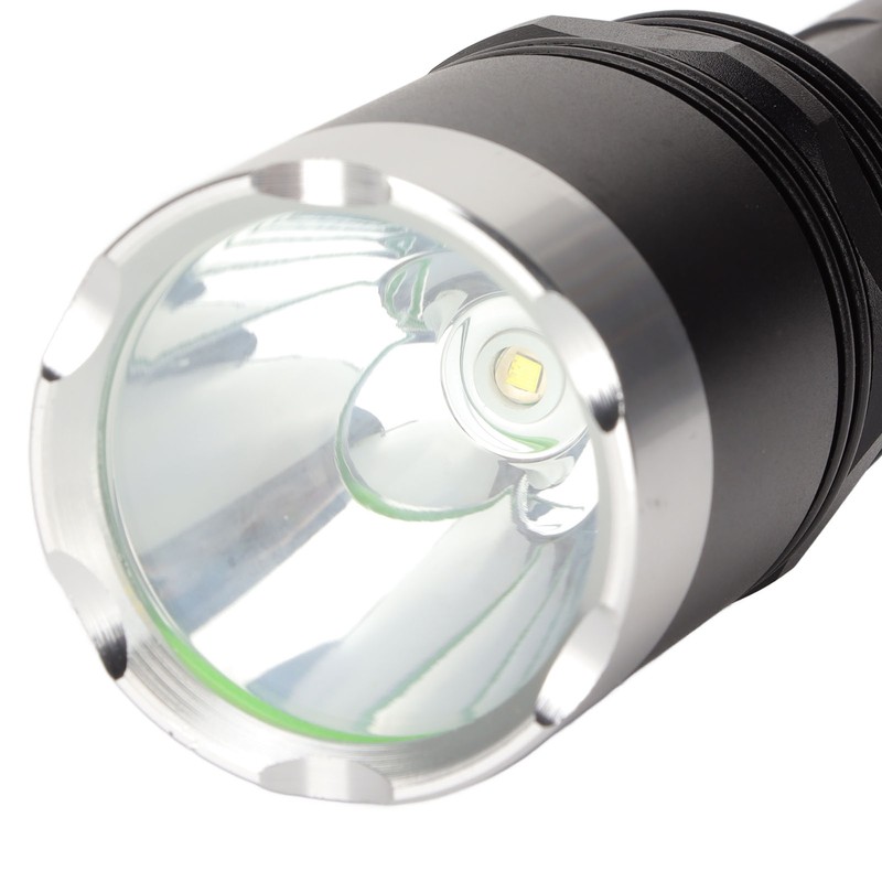 Camping Flashlight 5000LM Lengthened IPX5 Waterproof Anodized Black T6 Lamp