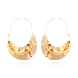 14K Gold Plated Geometric Door Kncocker Earrings for Women Unisex,Statement Chunky Gold Hoop Earrings,Trendy Minimalist Irregular Dangle Earrings,Vintage Crescent Earrings Chic Fashion Jewelry