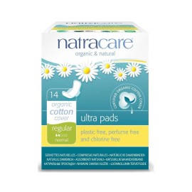 Natracare Organic Cotton Ultra Pads Regular with Wings 14 Count Plastic Free