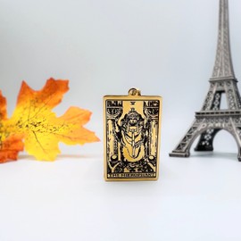 Mall of Style Tarot Card Necklace for Women - Hip Hop Jewelry for Men - Tarot Necklace - Bikers Necklace, Stainless Steel, No Gemstone