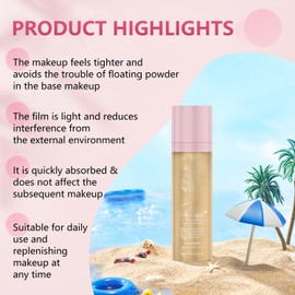 2Pcs Sunglaze Sheer Setting Mist Sunscreen SPF 50, Broad Spectrum Shimmering Face & Body Oil Mist, Hydrating Makeup-Friendly Glow Spray, Non-Greasy & Fast-Absorbing for Face & Body