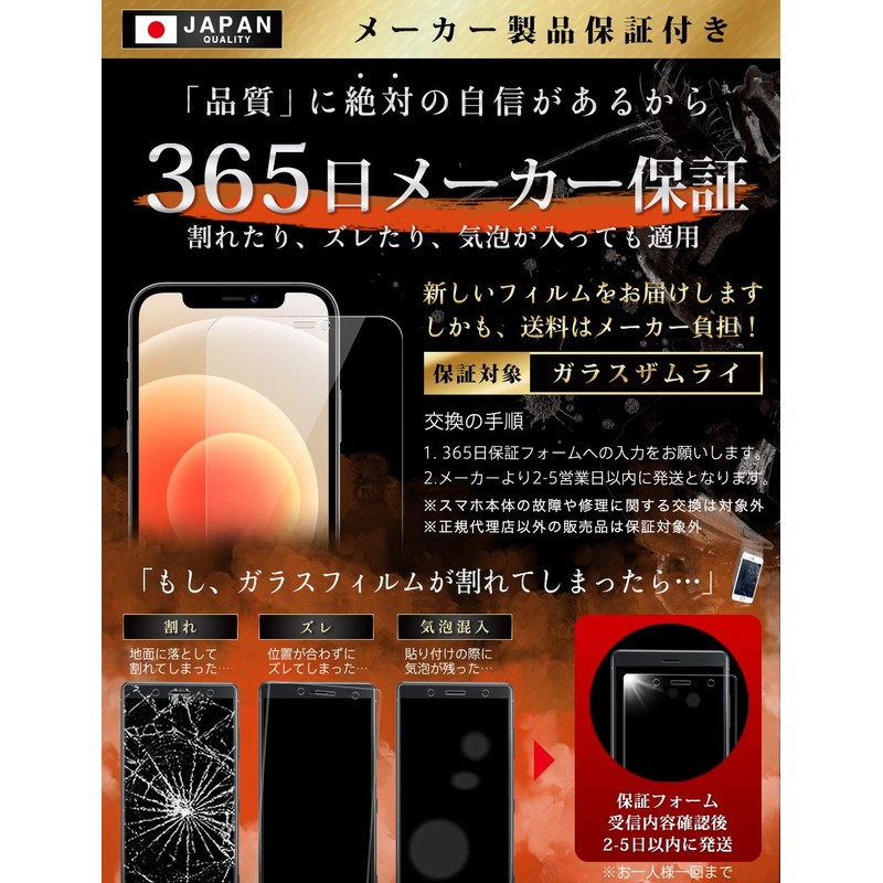 ガラスザムライ iPhone12 用 ガラスフィルム アンチグレア さらさら感 硬度 10H 国産AGC素材 強化ガラス