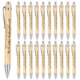 Tenare Pack of 20 Farewell Gift Ballpoint Pens Work Is Like A Bank Robbery Ballpoint Pen with Engraving Wooden Retractable Ballpoint Pens with Saying for Retirement Employees Colleagues F