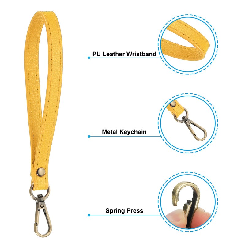 PATIKIL 8 Inch Wristlet Strap, 2 Pack PU Leather Wristlet