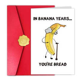 Kalamiao Funny Banana Bread Birthday Card for Men Husband Boyfriend, Humorous Birthday Card for Brother Friend, Bday Decorations Gifts Cards