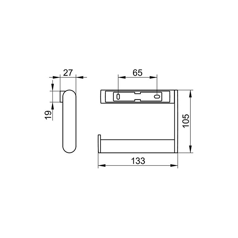 Keuco Plan 14962170000 Toilet Roll Holder without Cover Aluminium Anodised