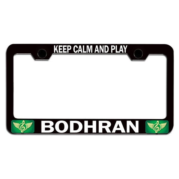Custom Brother - Keep Calm and Play Bodhran Black Steel
