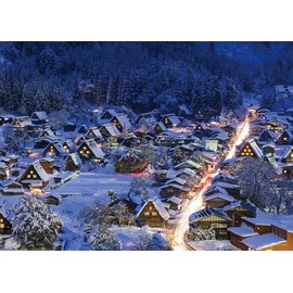 500 Piece Jigsaw Puzzle with Lights Shirakawa-go (Gifu) (15 x 20.9 inches (38 x 53 cm)