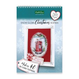 Katy Sue Snow Globe Christmas Scenes Papercraft Pad for Card Making (Not Die-Cut). A Ring Bound 40 Sheet Pad of Christmas Scenes & Imagery for Christmas Card Making