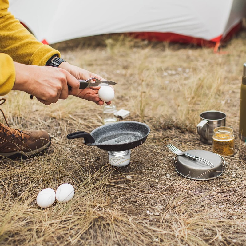 Portable Mini Aluminum Alloy Alcohol Stove with Lid Outdoor Camping